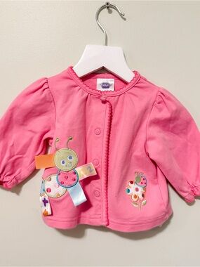 Taggies Pink Infant Cardigan with Playful Appliqués